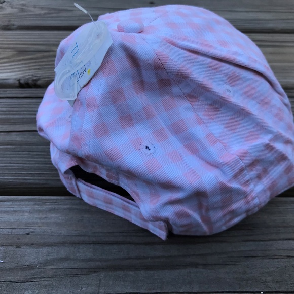 Women Cap Gingham Print Hat Pink/White Baseball - Picture 4 of 8
